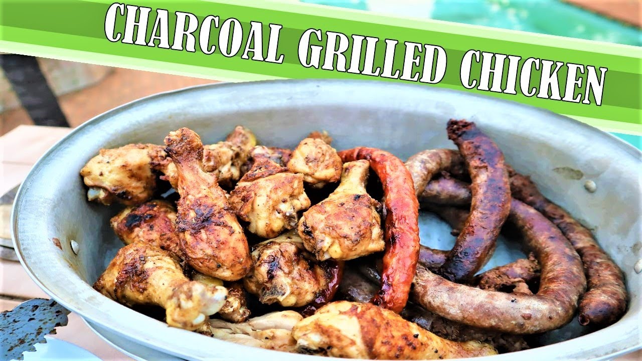 Recipe: How to make chicken on a fire.  Easy grilling of BBQ spiced chicken on a charcoal grill.