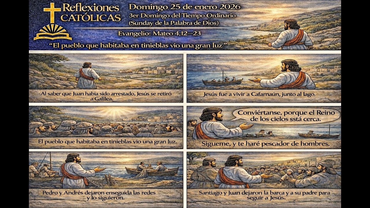 Reflexiones Católicas – Domingo 25 de enero de 2026, 3.º Domingo del Tiempo Ordinario, Mateo 4,12–23