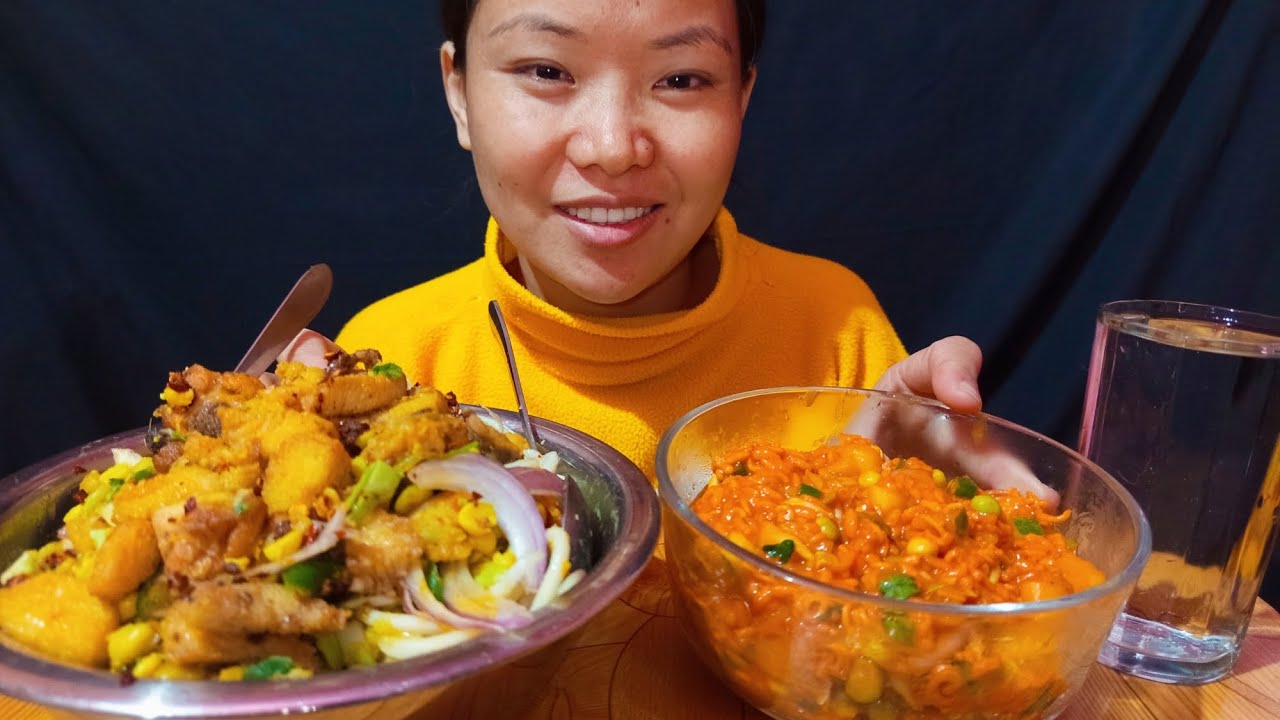 Eating Chicken thukpa& gilo chatpate mukbang nepali_mukbangeating@Poojaraee9811 