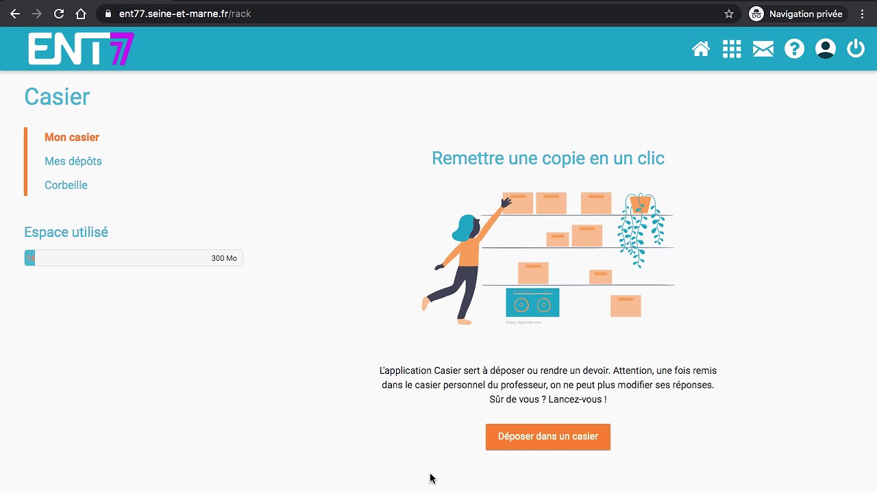 Comment déposer un devoir dans un casier de l'ENT ?