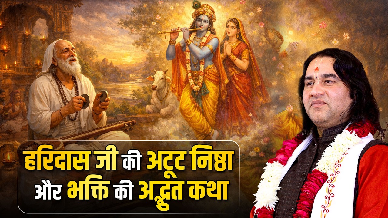 हरिदास जी की अटूट निष्ठा और भक्ति की अद्भुत कथा || Shri Devkinandan Thakur Ji
