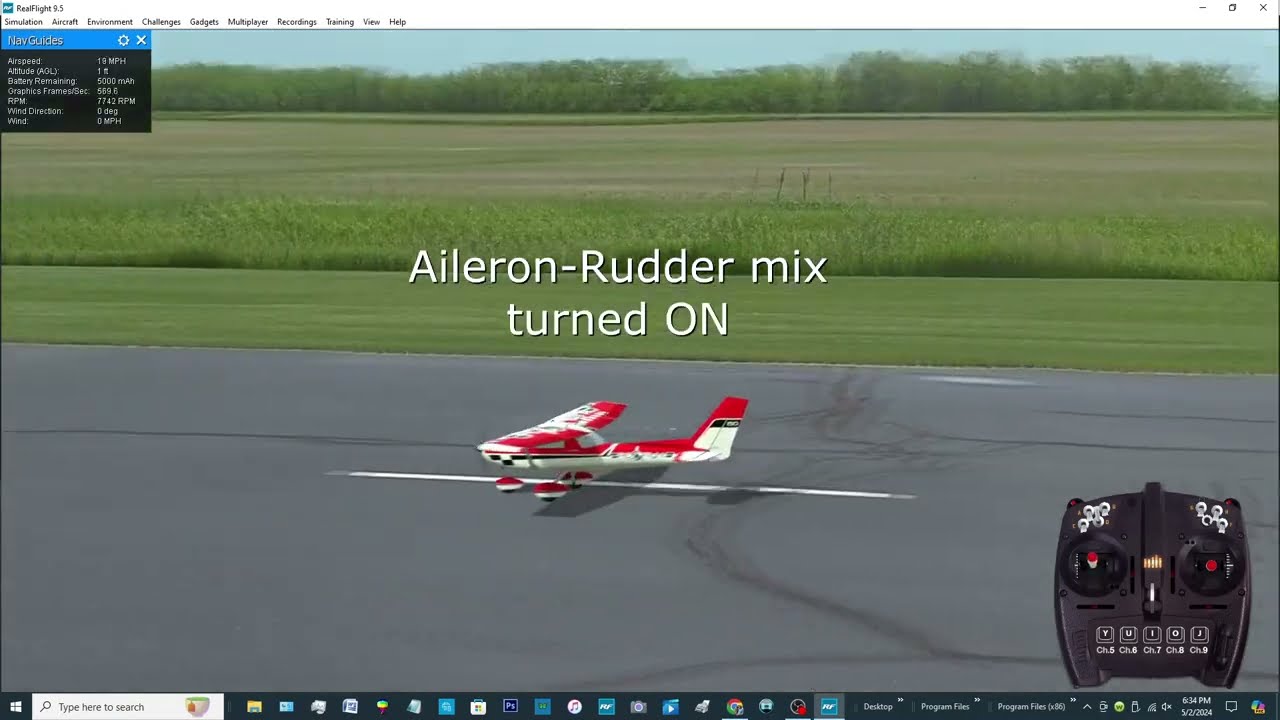 Comparing Aileron Rudder Mixing to Aileron Differential impact on Adverse Yaw