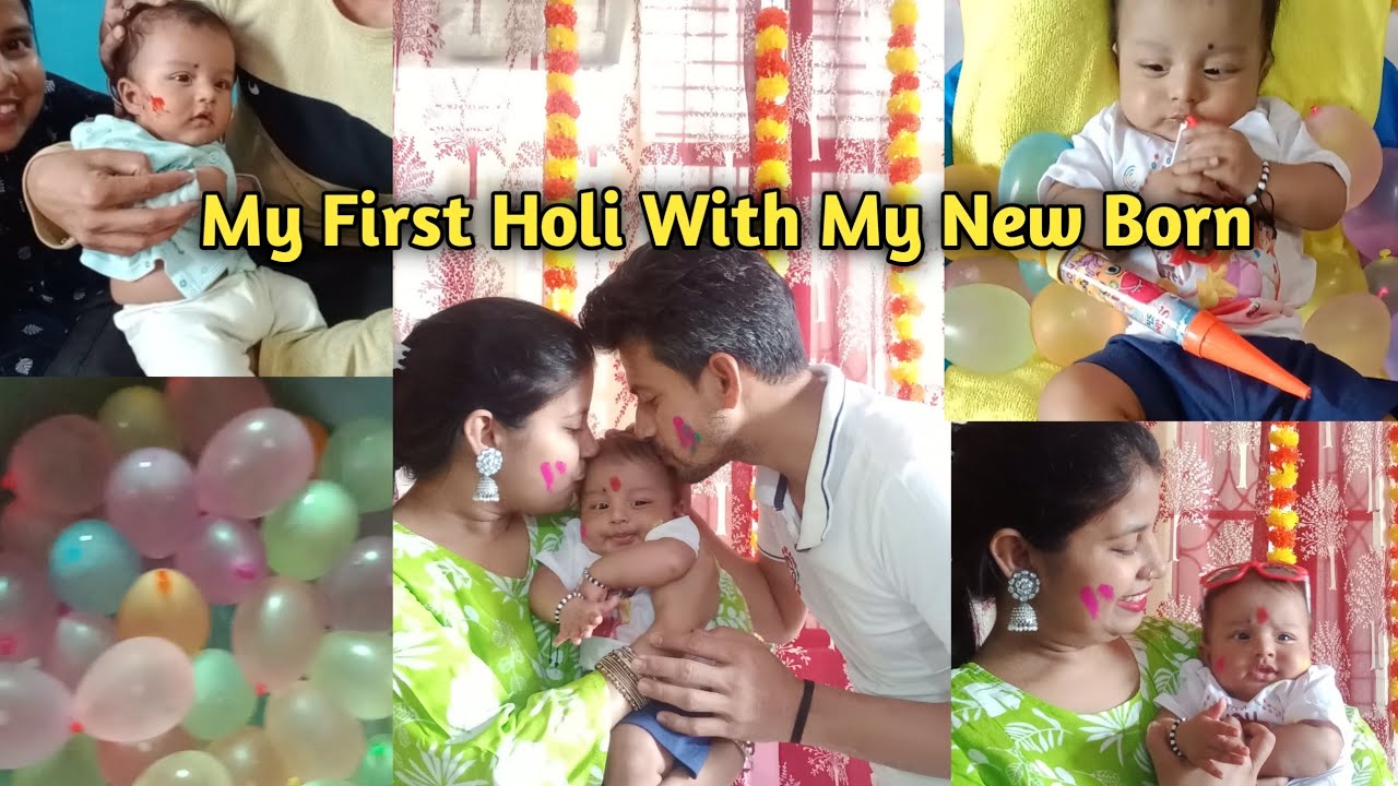 My First Holi With My New Born || Holi Vlog || Myself Swatika ||