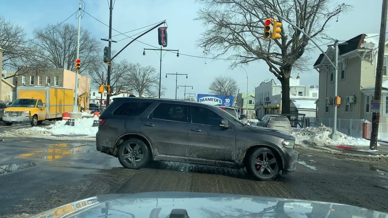 Snow ice road driving