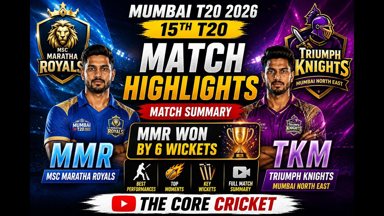 MMR vs TKM Highlights | MSC Maratha Royals vs Triumph Knights Mumbai North East Match Summary #T20