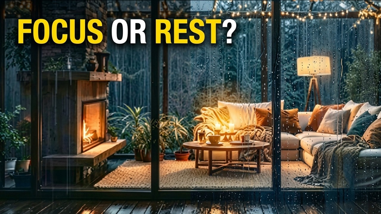 Rain Sounds in a Cozy Forest Glass House 🌧️🌲 | No Music, Productivity Ambience