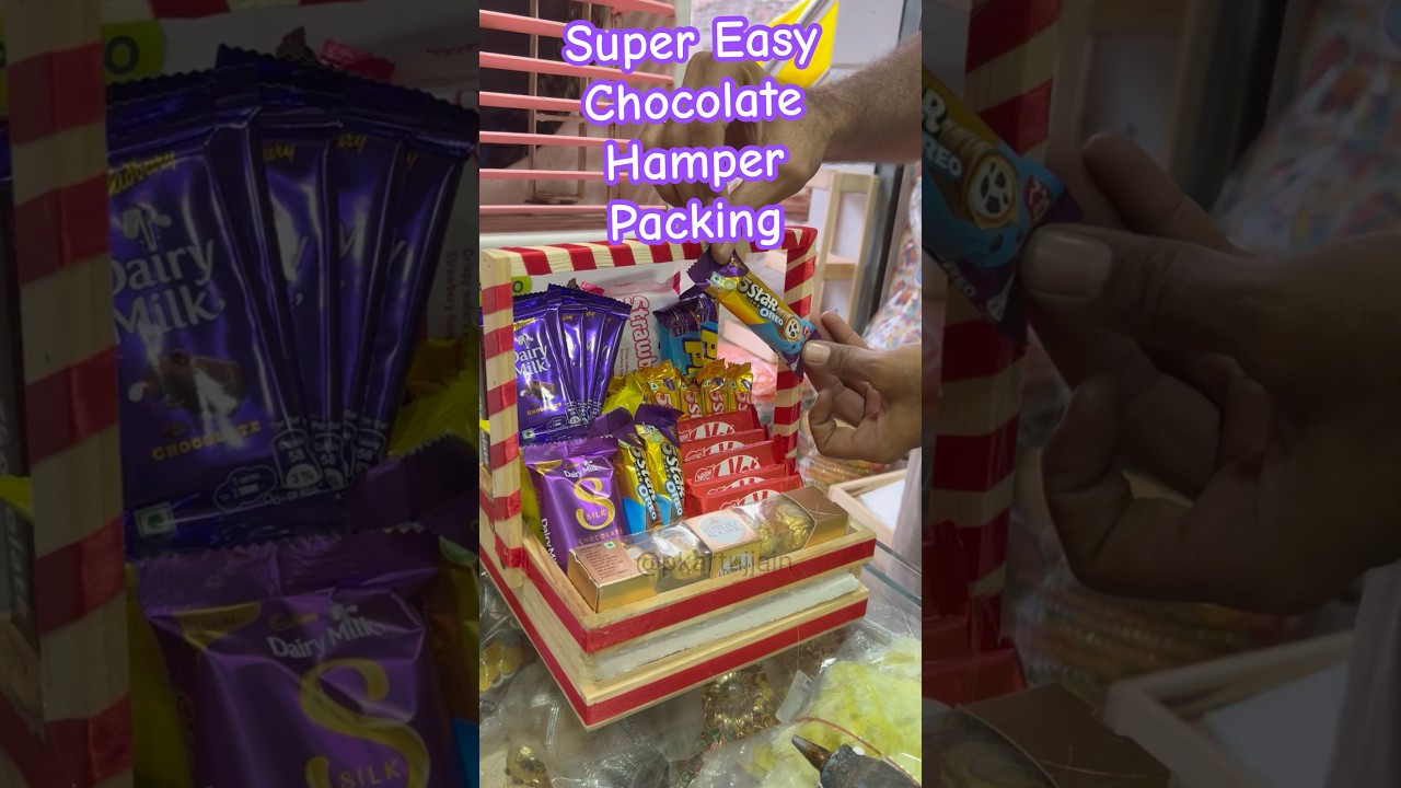 Super Easy Chocolate Hamper Making Idea #giftideas #chocolatehamper #ytshorts #diy