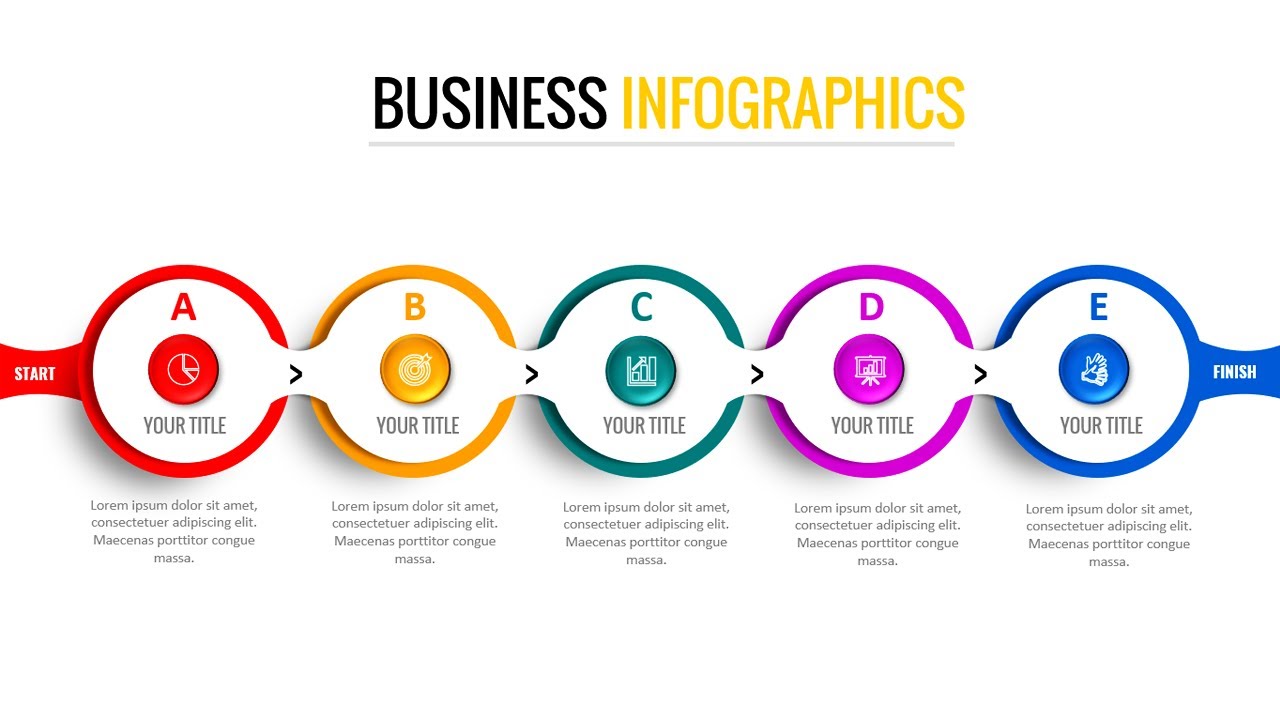 Create 5 Circular Options Infographic Slide in PowerPoint