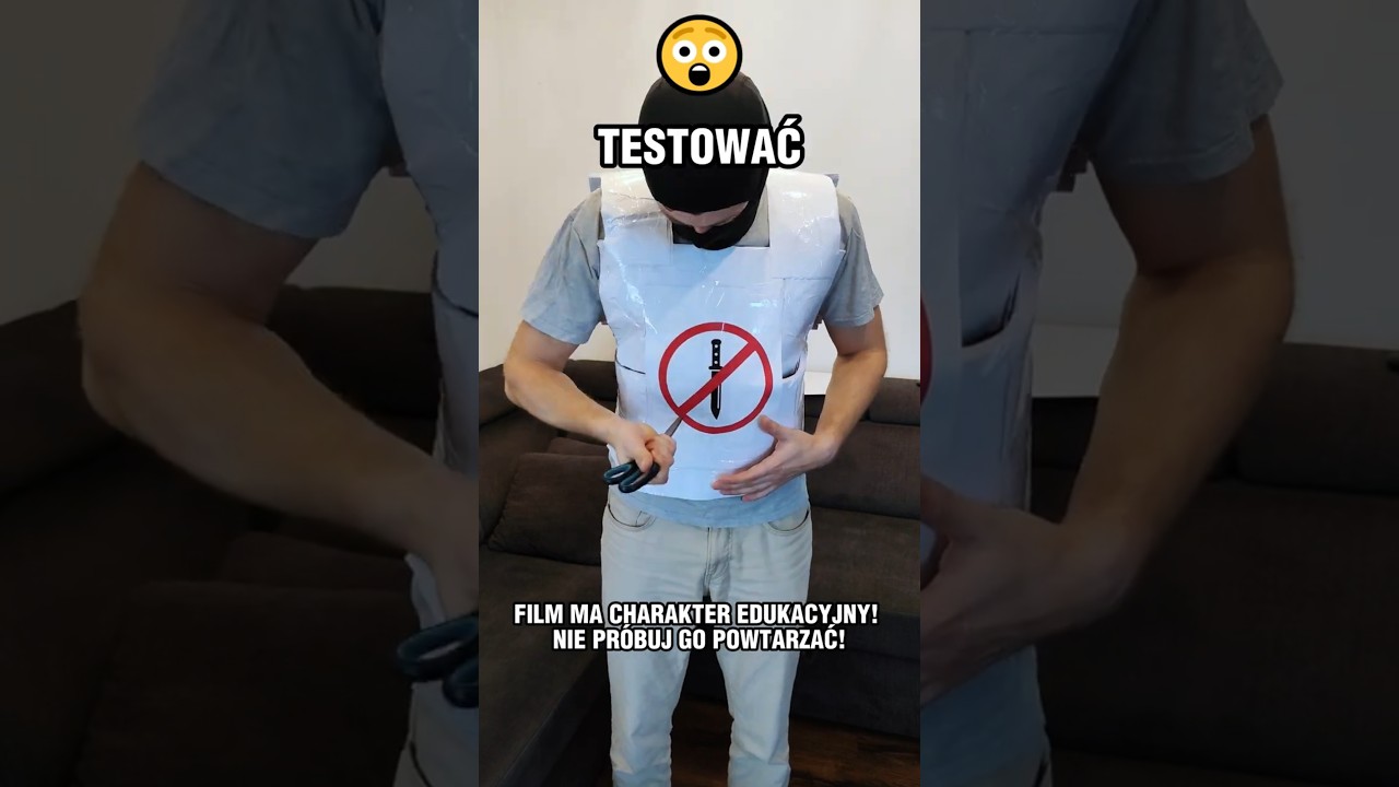 Kamizelka z Papieru !! 😱🩸 Czy Ochroni przed Nożem 🔪 i Siekierą? 🪓 #samoobrona #bezpieczeństwo #diy
