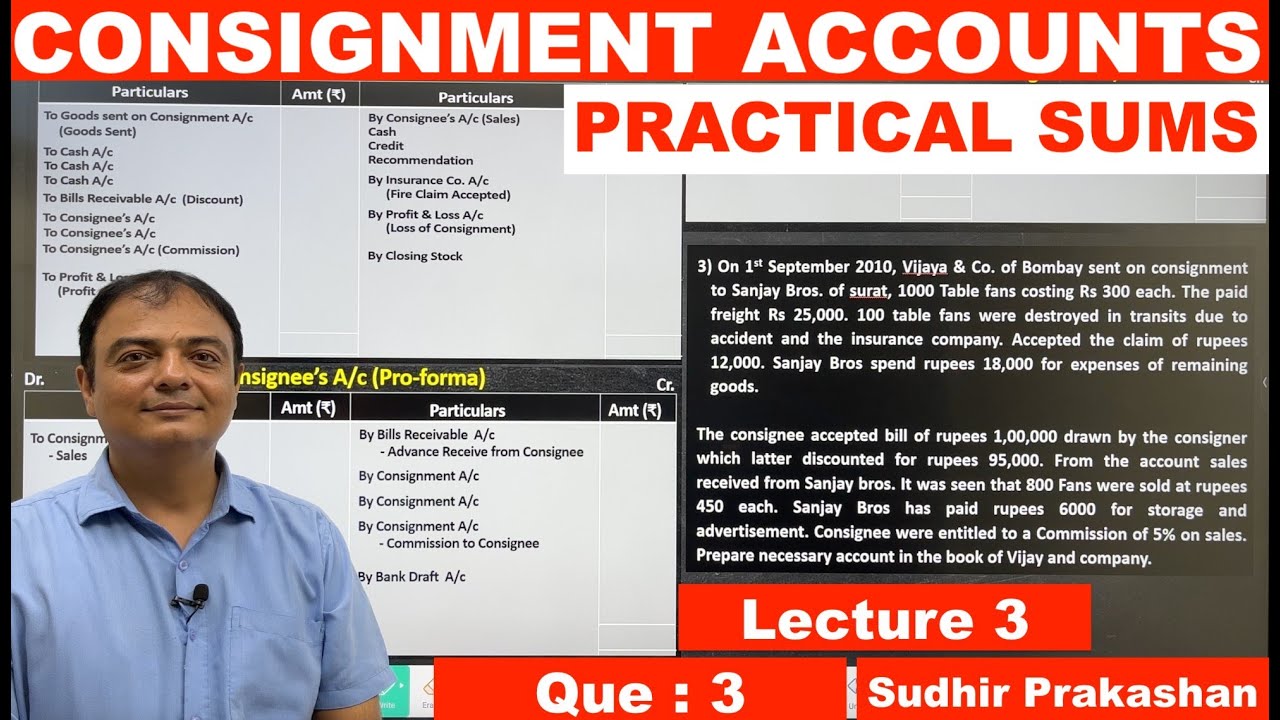 CONSIGNMENT ACCOUNT | Practical Sum no 3 | Vijaya & Co of Bombay | Bcom sem 1 | Lecture 3 | UGT