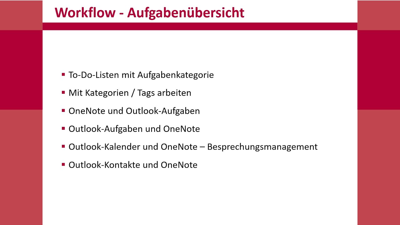 11 OneNote Aufgabenüberblick