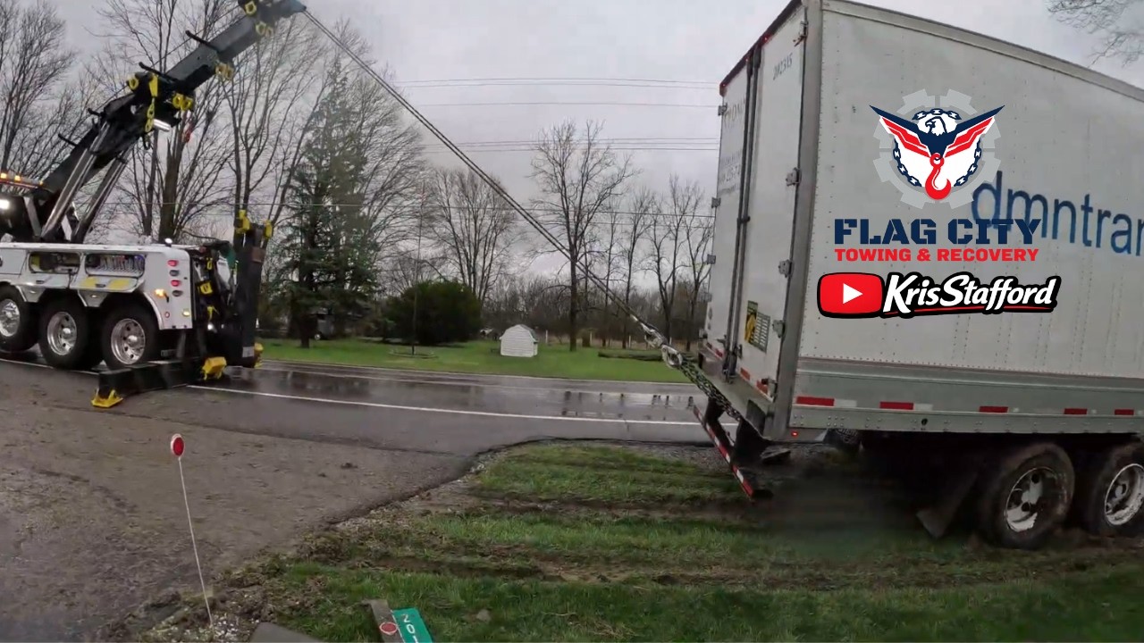 Heavy recovery, Fully Loaded and thru the mailboxes, Trent takes a tumble!