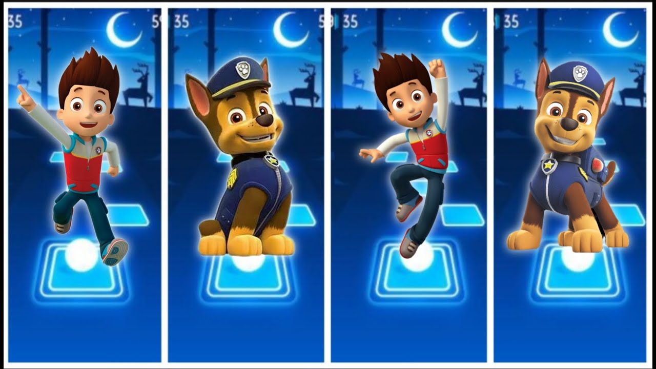 PAW Patrol: Marshall - Chase - Skye Rubble Gameplay Tiles Hop EDM Rush New