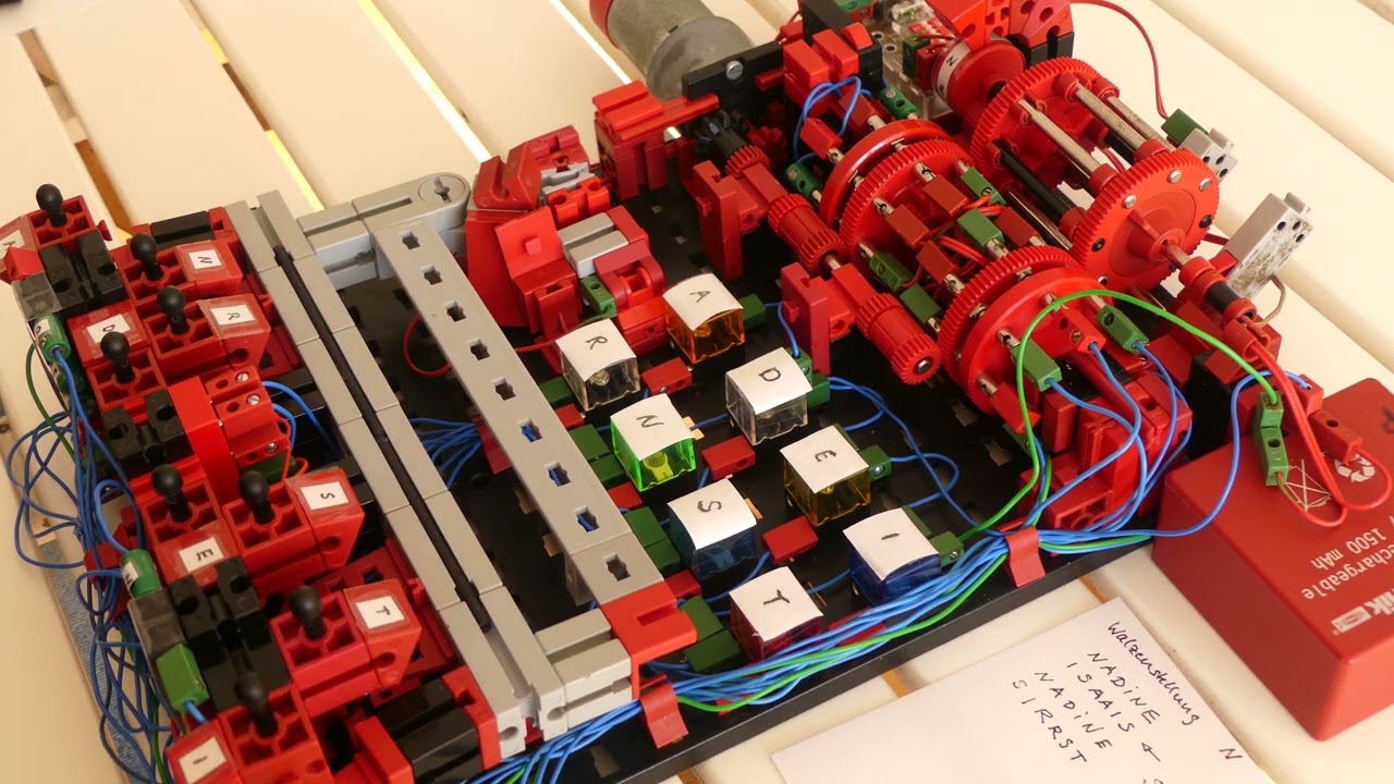 fischertechnik mini Enigma rotary encryption and decryption machine