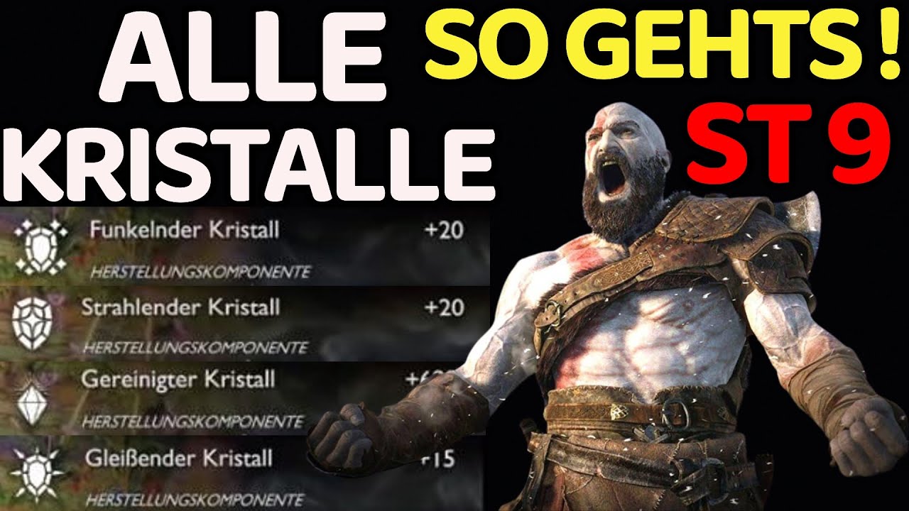 God of War Ragnar&ouml;k alle Kristalle Fundorte Glei&szlig;ender Gereinigter Funkelnder Strahlender Kristall