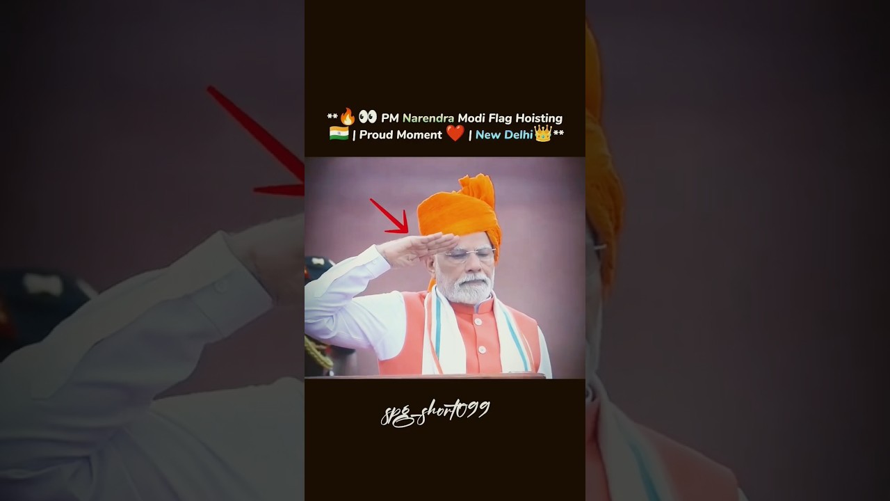 prime minister Narendra Modi 🇮🇳flag hoisting New Delhi🔥👀#trending #15august #pmmodi #shorts ... ..