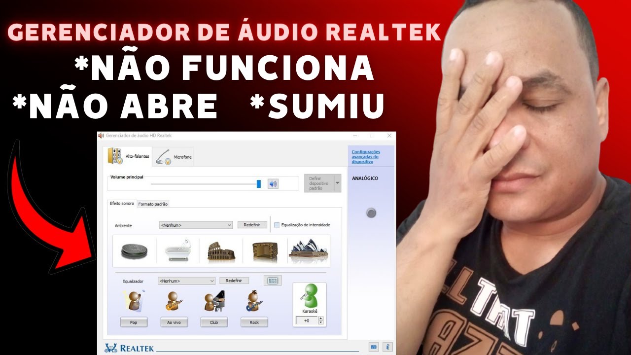 Como corrigir erros no gerenciador de audio realtek