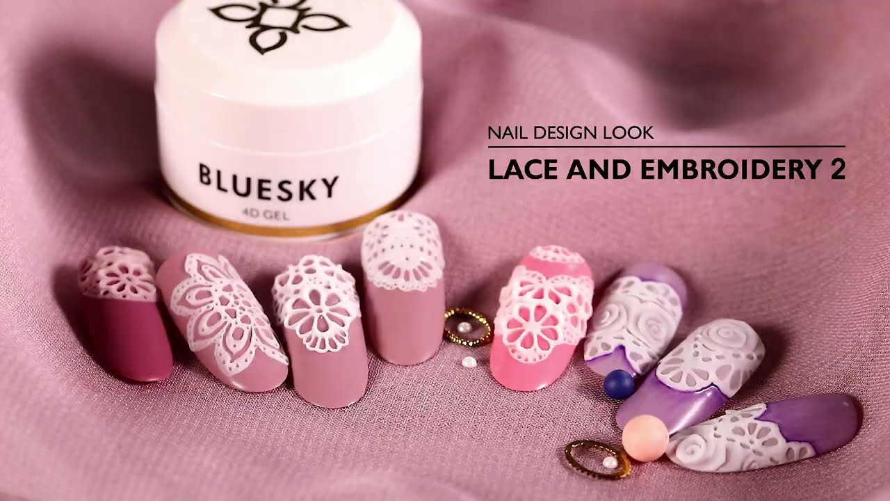 BLUESKY Nail Design Tutorial - 4D Gel application