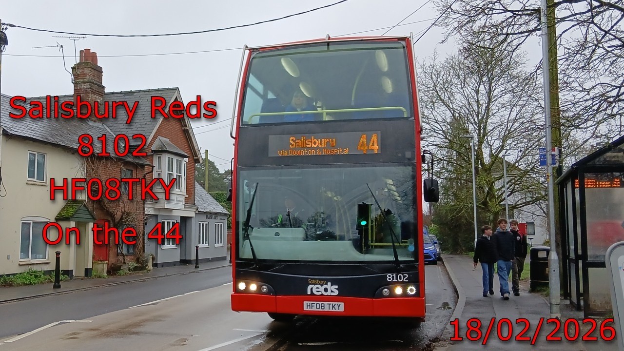 Salisbury Reds | 8102 HF08TKY | Scania N270UD Optare Olympus | On the 44 18/02/2026