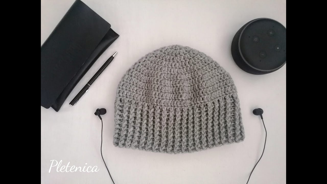 Как да оплетем мъжка шапка/Лесен модел на една кука/Урок стъпка по стъпка/How to crochet man's hat