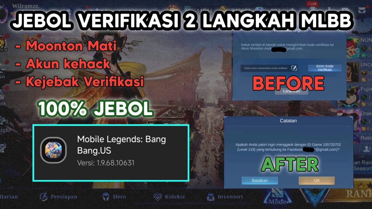 CARA JEBOL VERIFIKASI 2 LANGKAH MOBILE LEGENDS !! 100% BERHASIL