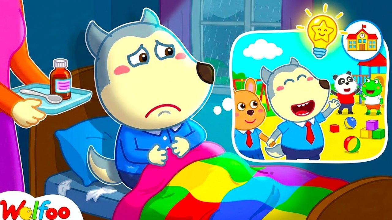 Baby’s First Time Meeting New Friend at School🚌I Don't Want To Go To School Song | Wolfoo Kids Songs