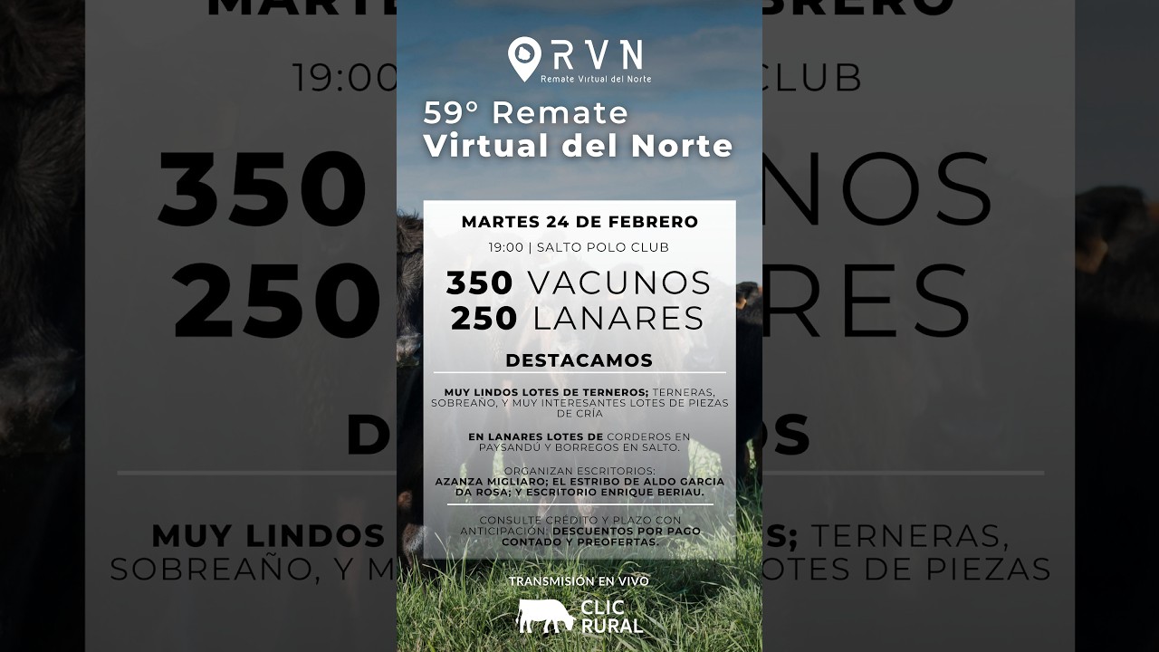 24/02/2026  59º Remate virtual del norte | Clic Rural