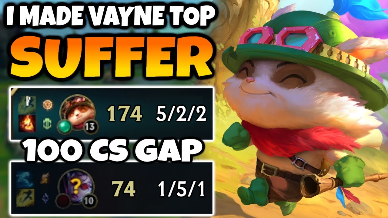 I taught this Vayne Top a lesson that they will never forget. (Teemo completely shuts Vayne down)