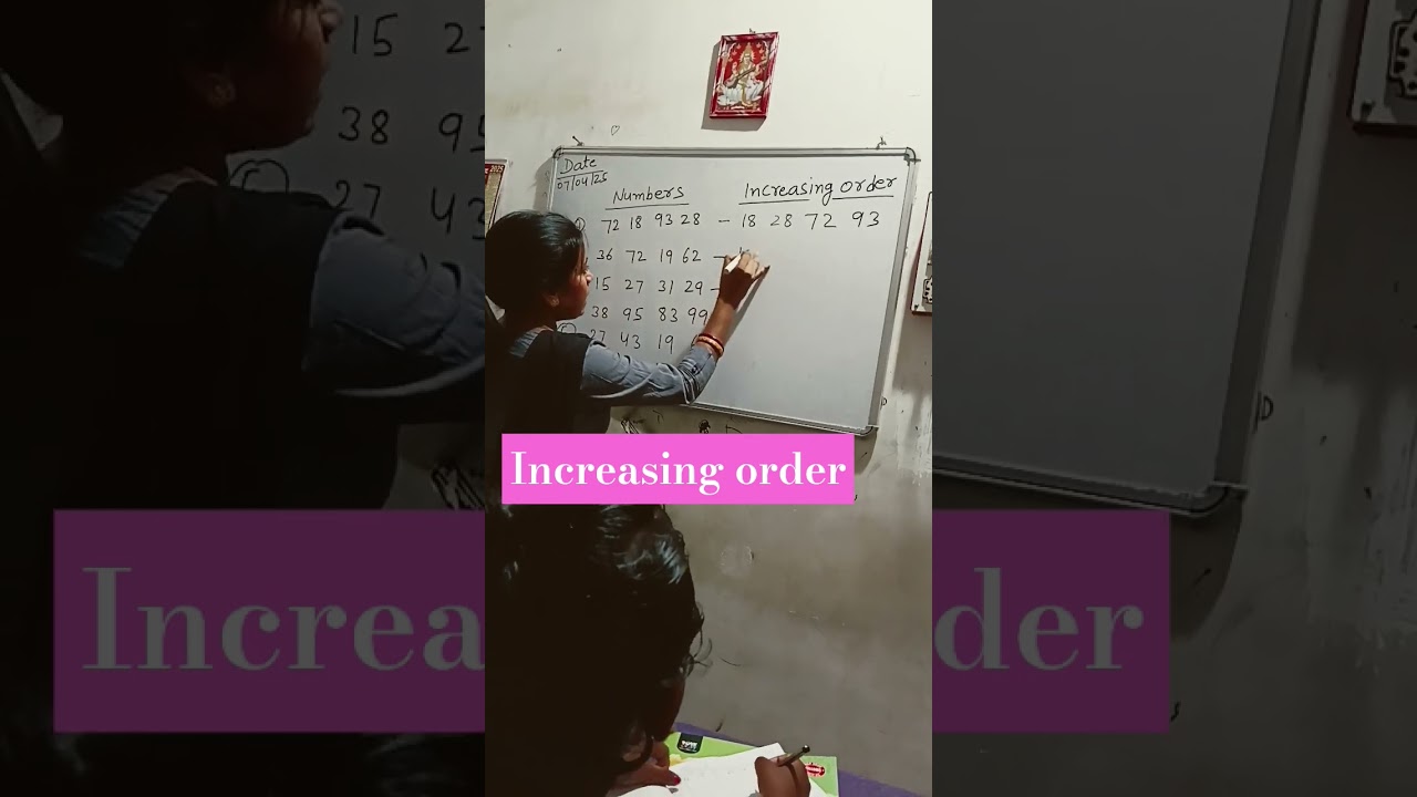 increasing order