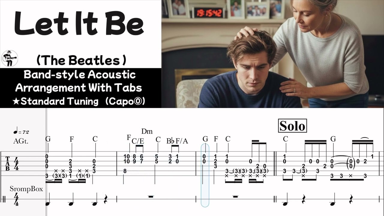 【Let It Be/The Beatles】Band-style Acoustic Guitar Arrangement with Tabs&Chords