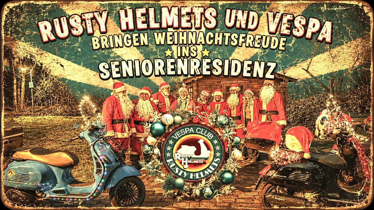 Rusty Helmets und deren Vespa bringen Weihnachtsfreude ins Altersheim