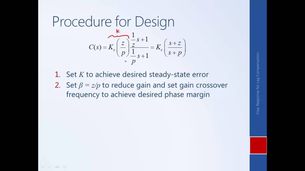 Controls II: Module 15 - Designing Lag Compensators in the Frequency Domain