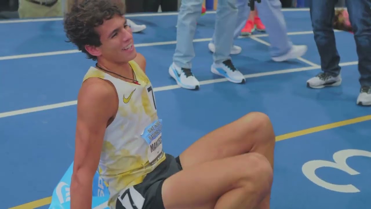 Marcelo Mantecon Breaks Nike Indoor Nationals, Junior Class Mile Record [Full Race Replay]
