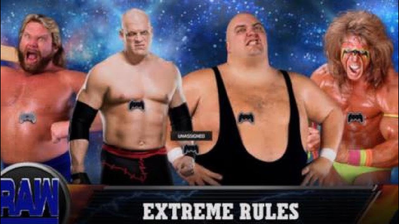WWE MultiVerse wrestling - RAW - King Kong Bundy, Hacksaw Jim Duggan, KANE, Ultimate warrior