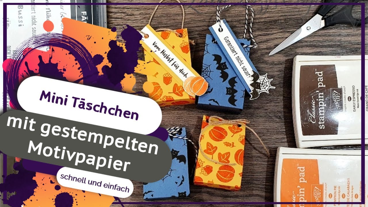 Mini T&auml;schchen mit selbstgestaltetem Motivkarton - F&auml;hnchen Vielfalt Stampin' Up!