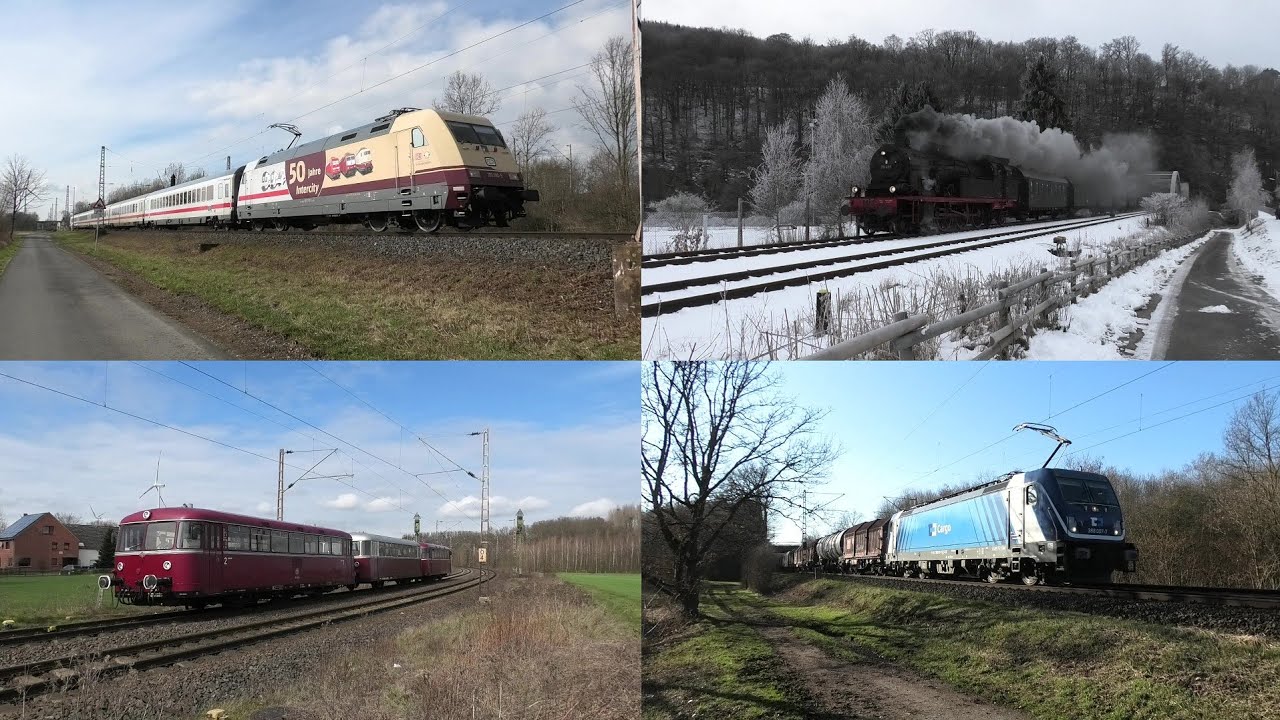 Züge in Kamen und mehr Januar - März 2023 mit 78 468, VT98, Br 103, V200, Br 110, 🇭🇺⚽ Sonderzug uvm.