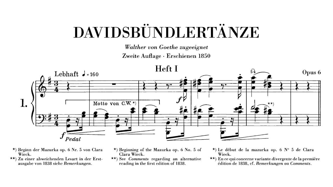 Robert Schumann - Davidsbündlertänze, Op.6 (Wilhelm Kempff)