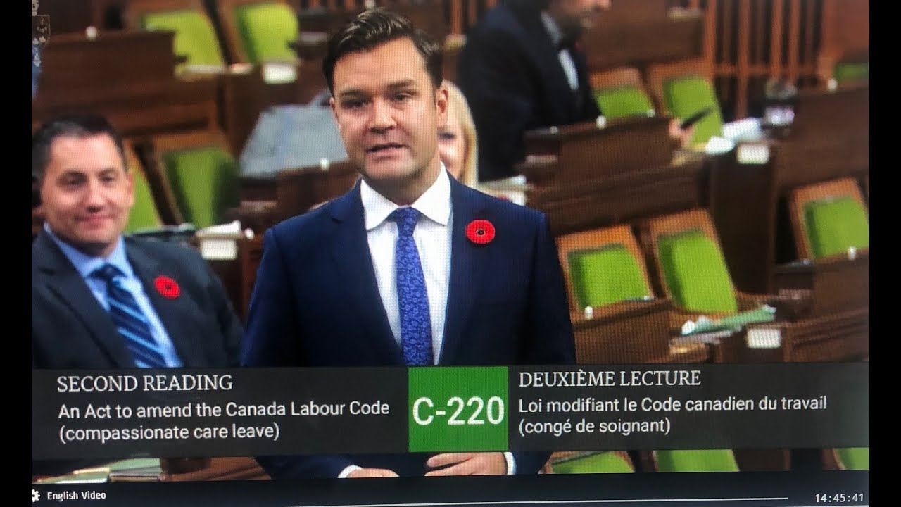 Speech in favour of Bill C-220, An Act to amend the Canada Labour Code (Compassionate Care Leave)