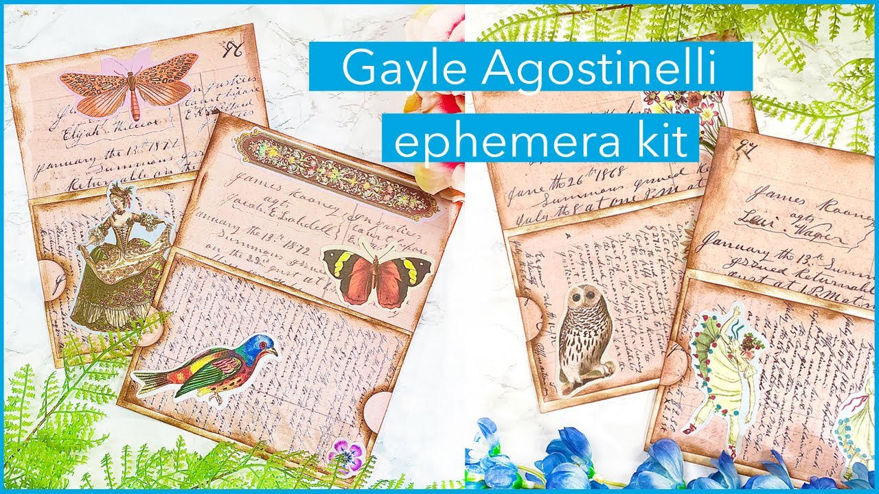 Making vintage tags with pockets junk journal ephemera using Gayle Agostinelli legal ledger digitals
