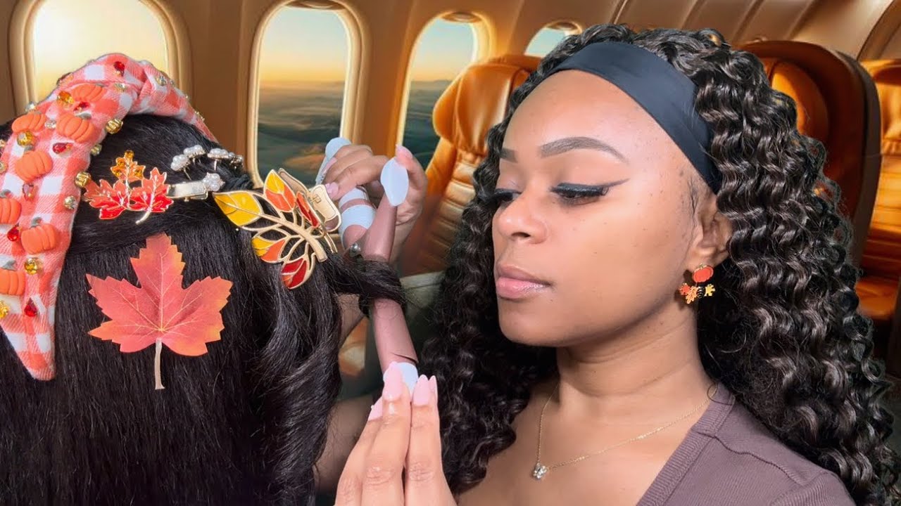 ASMR |🍁The Lady On The Airplane Does Your Autumn/Fall Hair 