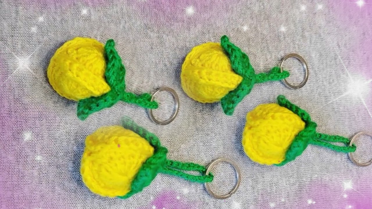 كروشيه ميدالية مفاتيح ليمونة بطريقة سهلة جدا / crochet lemon keychain