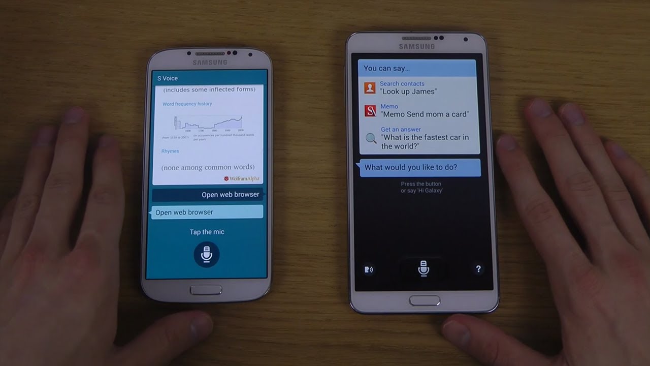 Samsung Galaxy S5 S Voice vs. Samsung Galaxy Note 3 S Voice Android 4.4.2 KitKat Comparison Review