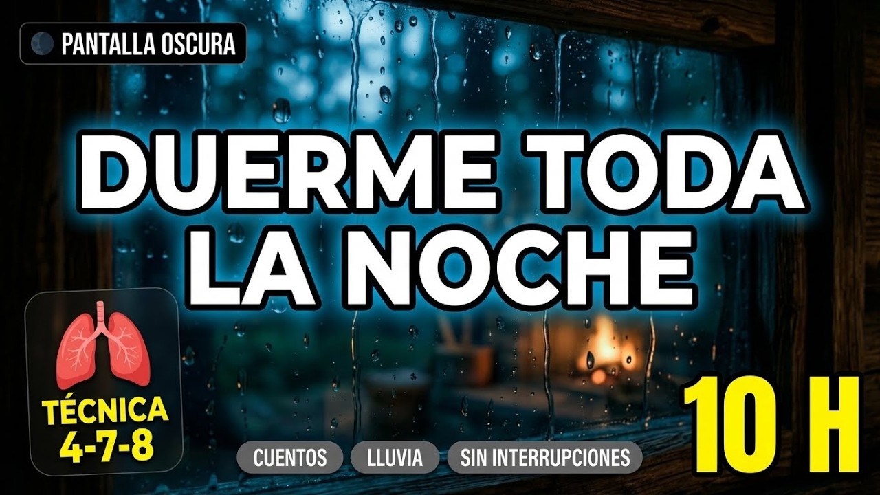 (SIN ANUNCIOS) 10 HORAS de Sueño Profundo: Respiración Guiada, Cuentos y Lluvia (Toda la Noche)