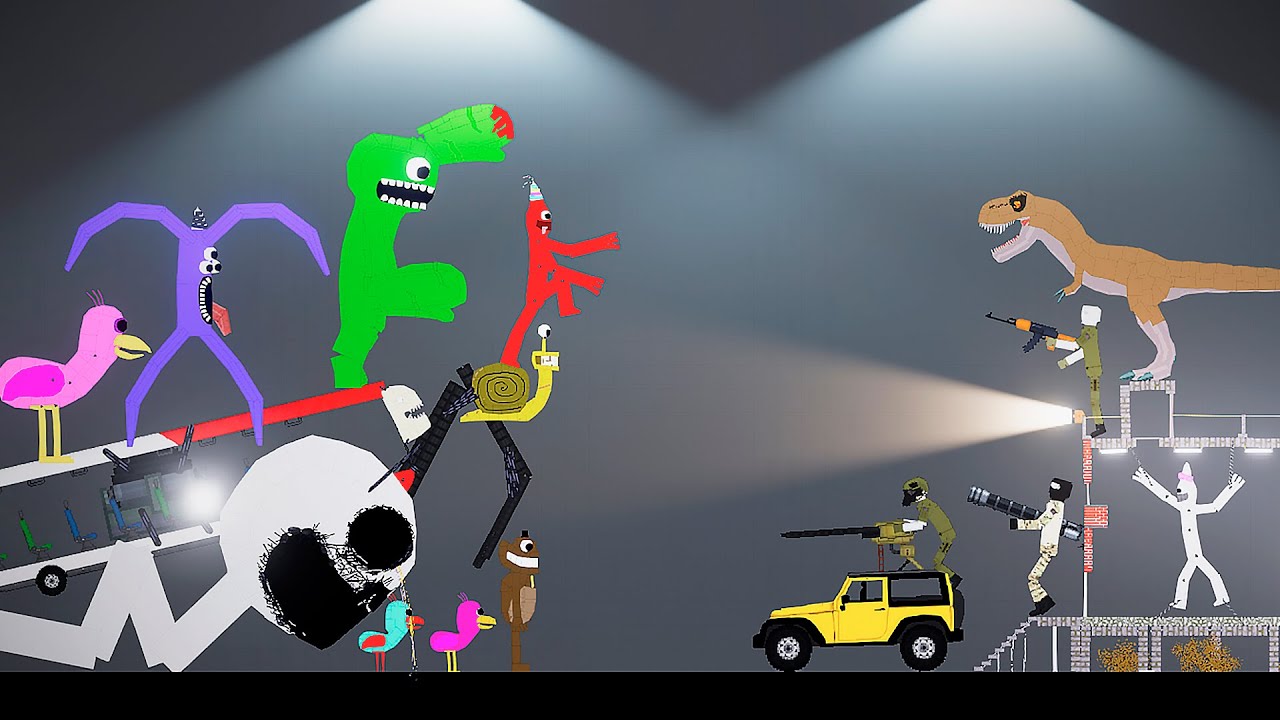 Garten of Banban 3 vs Tyrannosaurus and Police - People Playground 1.26.6