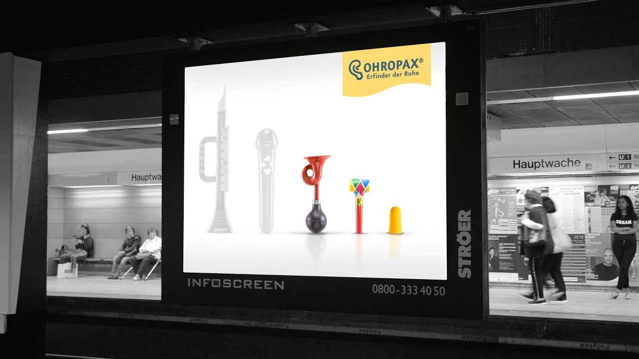 DOOH OHROPAX Kampagne L&auml;rmtreppe - Spielzeug