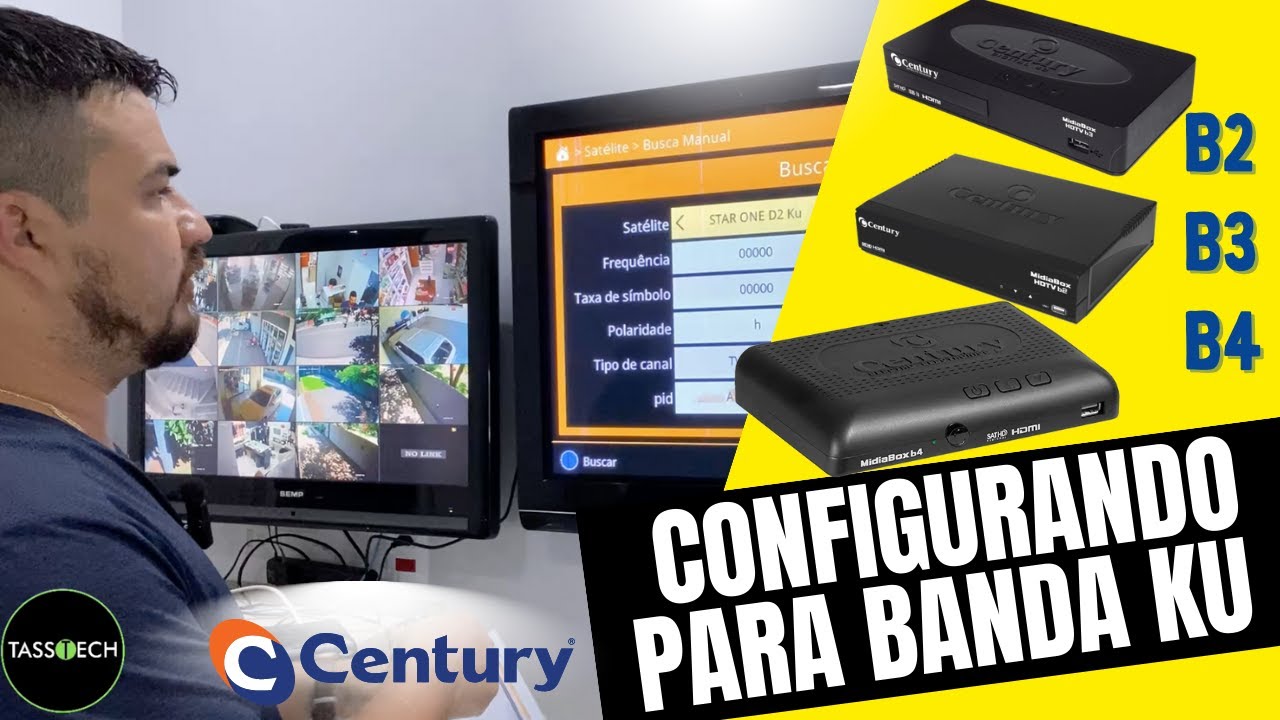 MIDIA BOX B2,B3 E B4  DA CENTURY configurando para banda KU