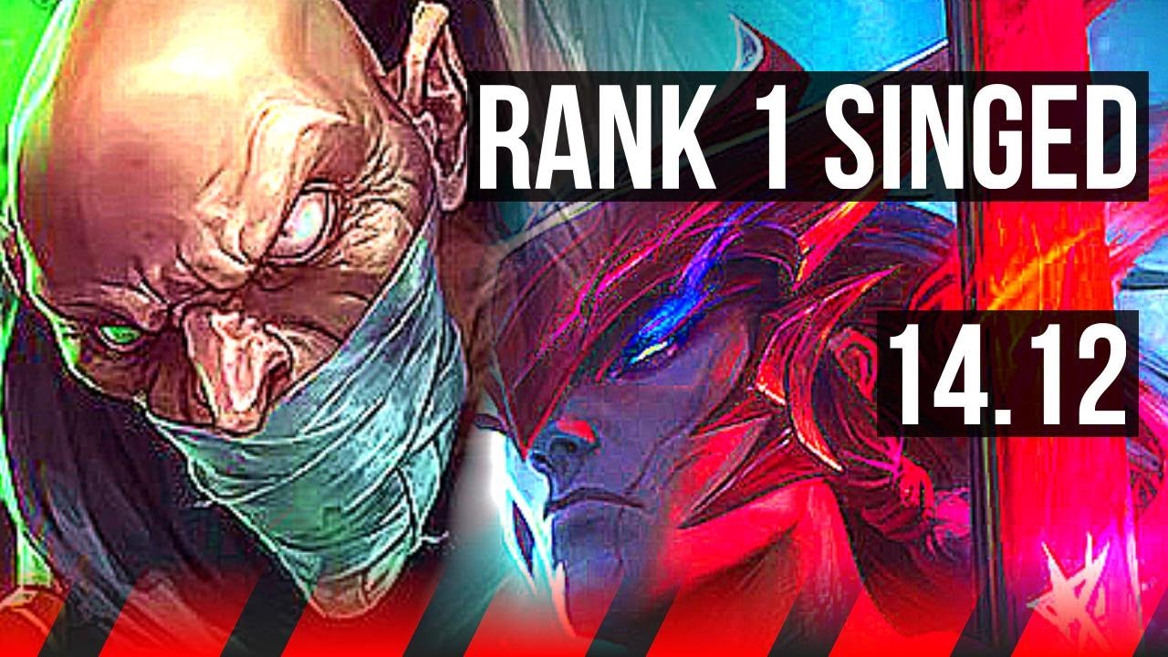 SINGED vs YONE (TOP) | Rank 1 Singed, 8/1/18, 5k comeback, 800+ games | EUNE Grandmaster | 14.12
