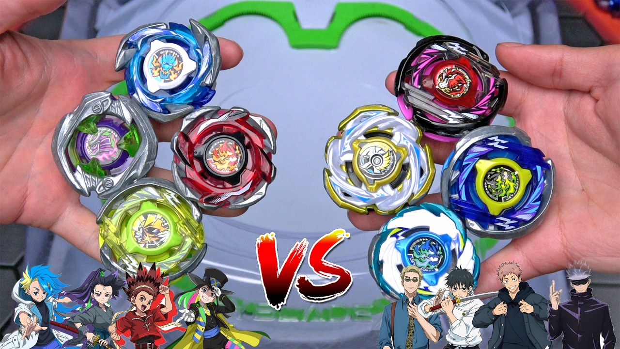 Команда Персона против команды Дзюдзюцу Кайсен в командном сражении Beyblade X