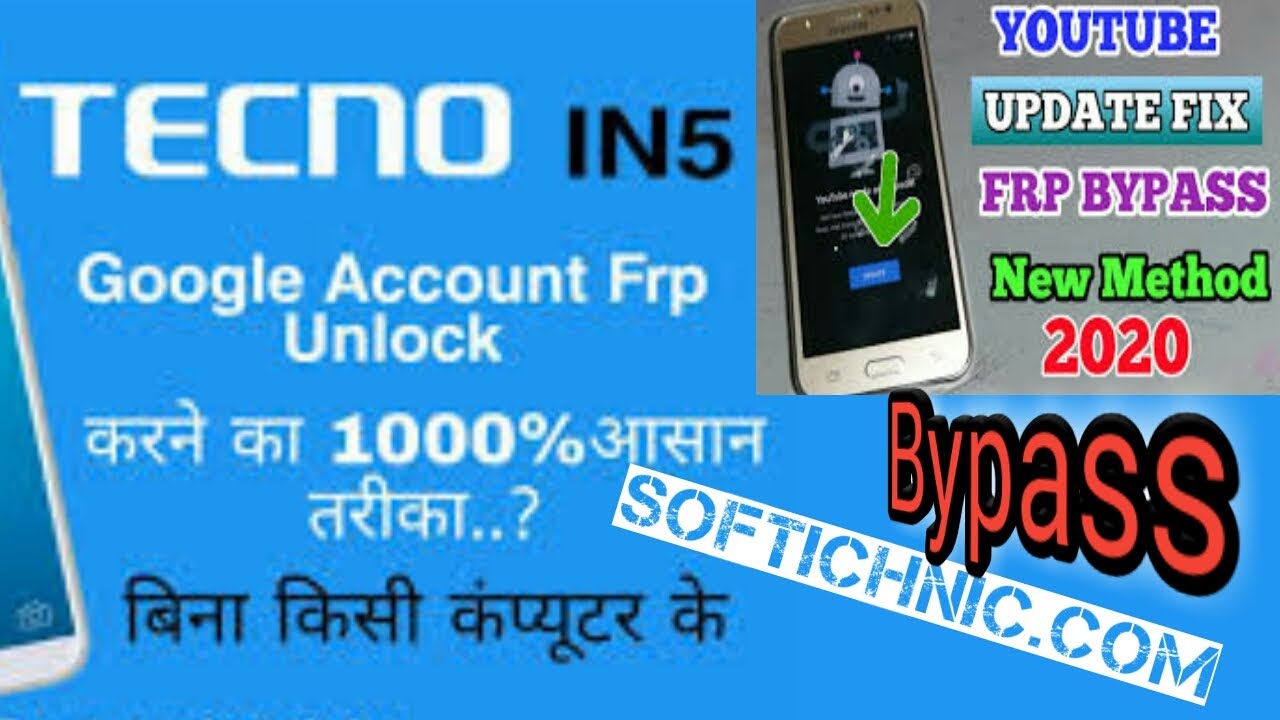 Tecno in5 Frp Bypass Unlock 100% without pc | in5 bypass google account 100% Working By softichnic