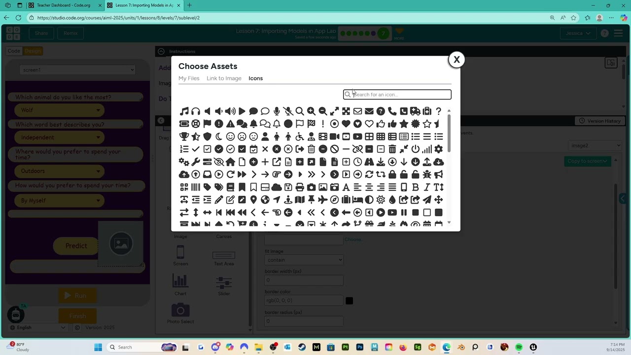 Lesson 7: Importing Models in App Lab: Level 7 - Code.org - AI and Machine Learning